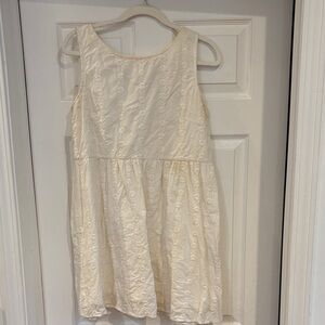 Sézane white cotton mini dress with keyhole back